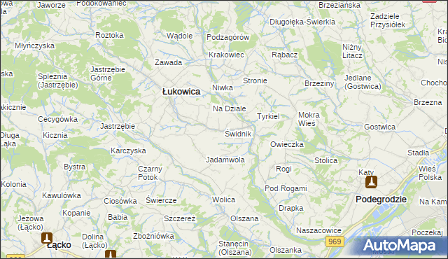mapa Świdnik gmina Łukowica, Świdnik gmina Łukowica na mapie Targeo