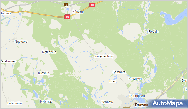 mapa Święciechów, Święciechów na mapie Targeo
