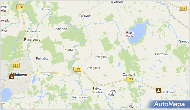 mapa Świękity, Świękity na mapie Targeo