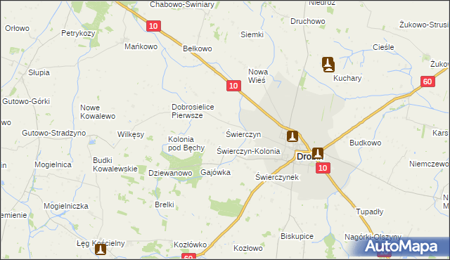 mapa Świerczyn gmina Drobin, Świerczyn gmina Drobin na mapie Targeo