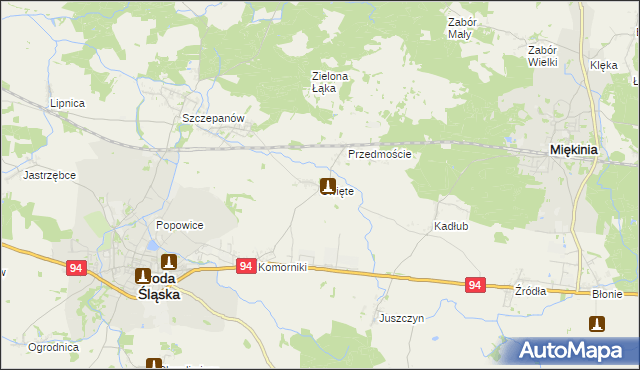 mapa Święte gmina Środa Śląska, Święte gmina Środa Śląska na mapie Targeo