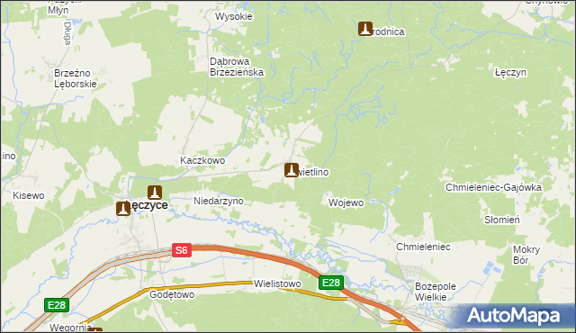 mapa Świetlino, Świetlino na mapie Targeo