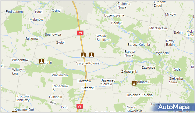 mapa Sycyna Północna, Sycyna Północna na mapie Targeo