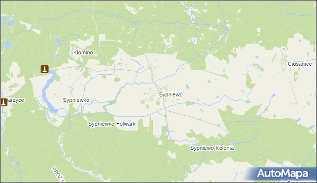 mapa Sypniewo gmina Jastrowie, Sypniewo gmina Jastrowie na mapie Targeo