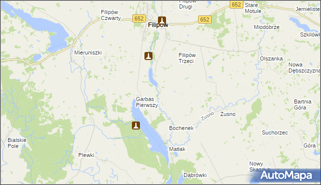 mapa Szafranki gmina Filipów, Szafranki gmina Filipów na mapie Targeo