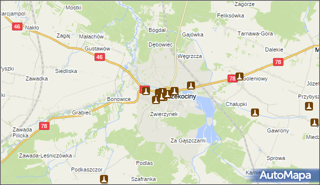 mapa Szczekociny, Szczekociny na mapie Targeo