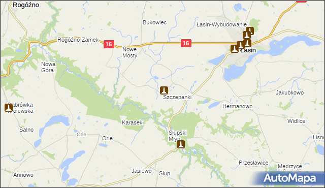 mapa Szczepanki gmina Łasin, Szczepanki gmina Łasin na mapie Targeo