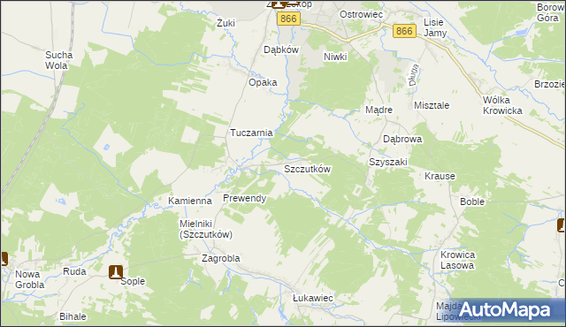 mapa Szczutków, Szczutków na mapie Targeo