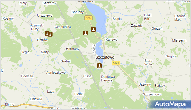 mapa Szczutowo powiat sierpecki, Szczutowo powiat sierpecki na mapie Targeo