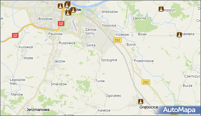 mapa Szczyglice gmina Głogów, Szczyglice gmina Głogów na mapie Targeo