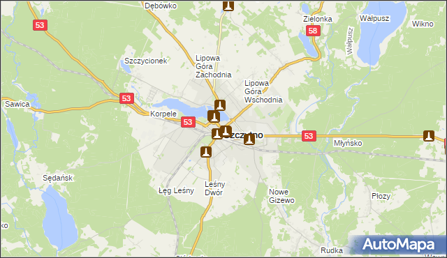 mapa Szczytno, Szczytno na mapie Targeo