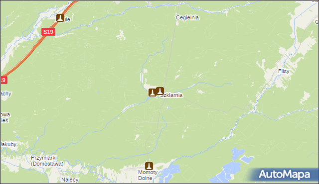 mapa Szklarnia gmina Janów Lubelski, Szklarnia gmina Janów Lubelski na mapie Targeo