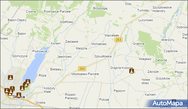 mapa Szkudłówka, Szkudłówka na mapie Targeo