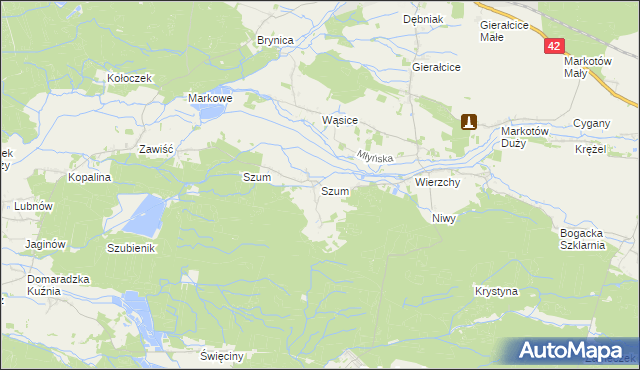 mapa Szum gmina Wołczyn, Szum gmina Wołczyn na mapie Targeo