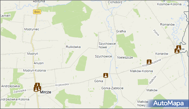 mapa Szychowice, Szychowice na mapie Targeo