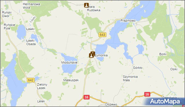 mapa Szymonka, Szymonka na mapie Targeo