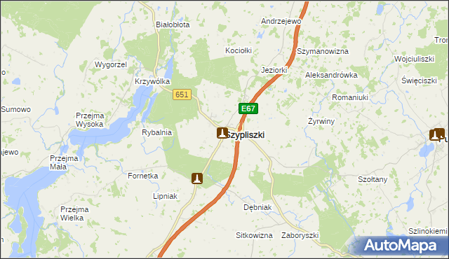 mapa Szypliszki, Szypliszki na mapie Targeo