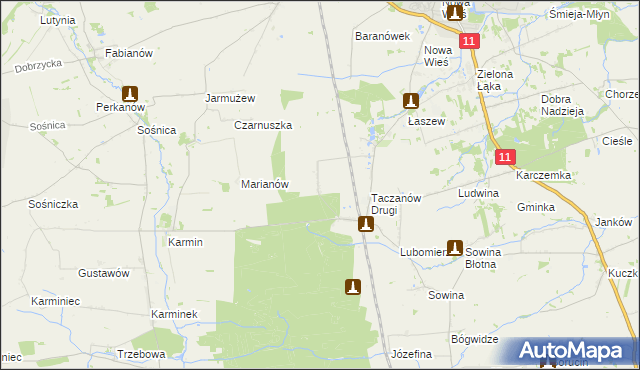 mapa Taczanów Pierwszy, Taczanów Pierwszy na mapie Targeo