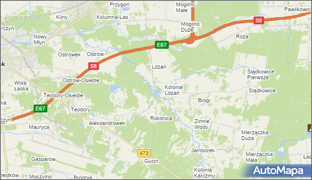 mapa Talar, Talar na mapie Targeo