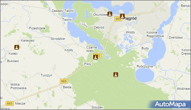 mapa Tama gmina Rajgród, Tama gmina Rajgród na mapie Targeo