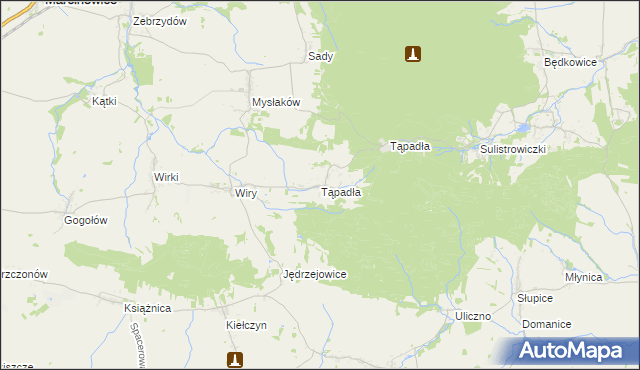 mapa Tąpadła, Tąpadła na mapie Targeo