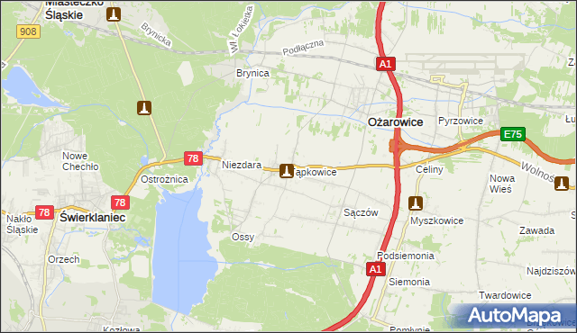 mapa Tąpkowice, Tąpkowice na mapie Targeo