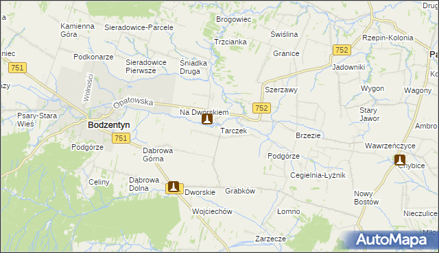 mapa Tarczek, Tarczek na mapie Targeo