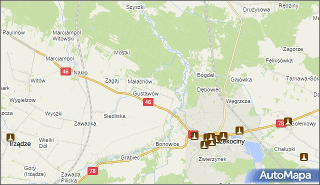 mapa Tęgobórz, Tęgobórz na mapie Targeo