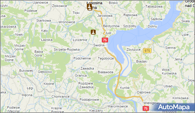 mapa Tęgoborze, Tęgoborze na mapie Targeo