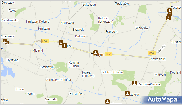 mapa Telatyn, Telatyn na mapie Targeo