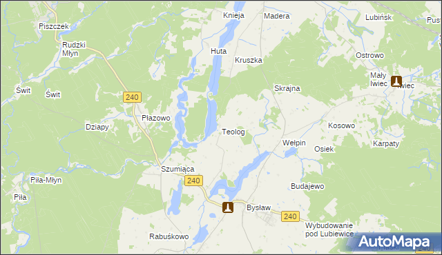 mapa Teolog, Teolog na mapie Targeo