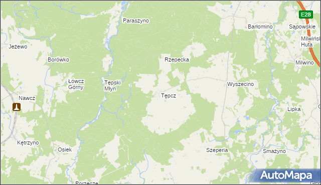 mapa Tępcz, Tępcz na mapie Targeo