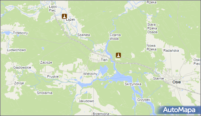 mapa Tleń, Tleń na mapie Targeo