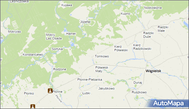 mapa Tomkowo, Tomkowo na mapie Targeo