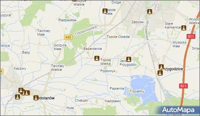 mapa Topola Wielka, Topola Wielka na mapie Targeo