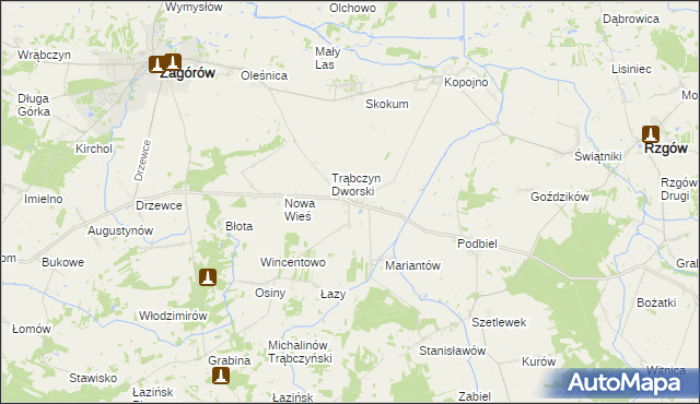 mapa Trąbczyn, Trąbczyn na mapie Targeo