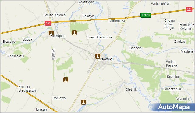 mapa Trawniki powiat świdnicki, Trawniki powiat świdnicki na mapie Targeo