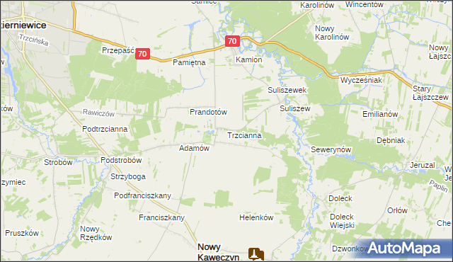 mapa Trzcianna, Trzcianna na mapie Targeo