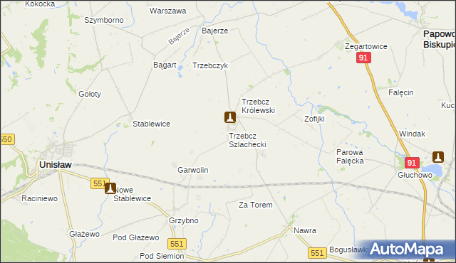 mapa Trzebcz Szlachecki, Trzebcz Szlachecki na mapie Targeo