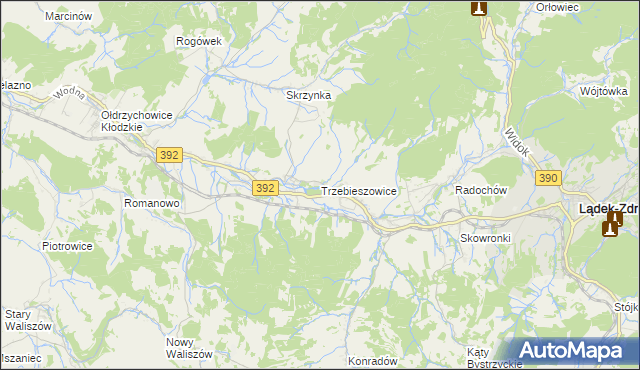 mapa Trzebieszowice, Trzebieszowice na mapie Targeo