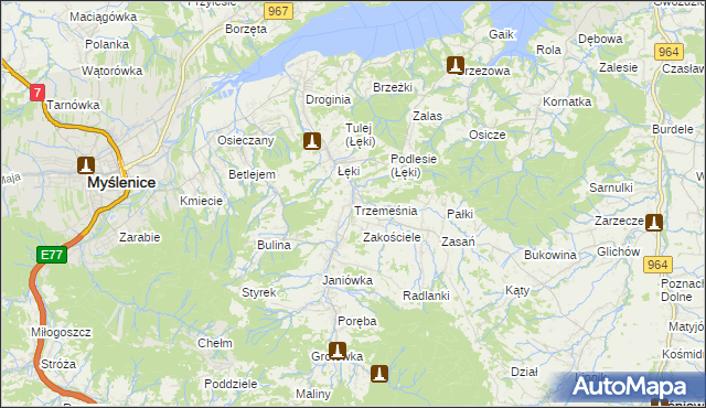 mapa Trzemeśnia, Trzemeśnia na mapie Targeo