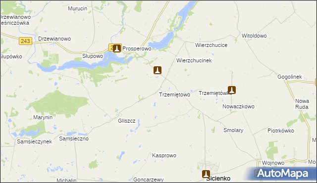 mapa Trzemiętowo, Trzemiętowo na mapie Targeo