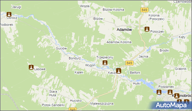 mapa Trzepieciny, Trzepieciny na mapie Targeo