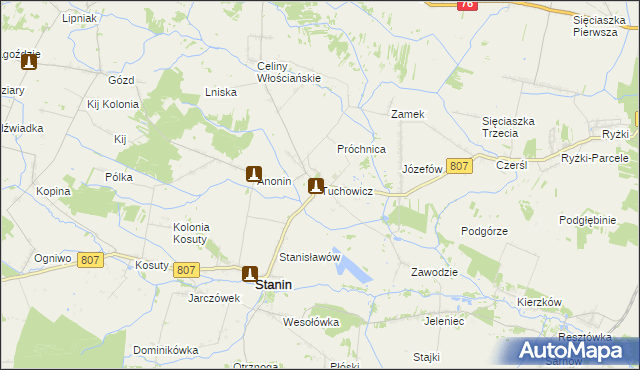 mapa Tuchowicz, Tuchowicz na mapie Targeo