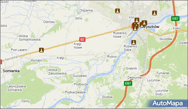 mapa Tulewo, Tulewo na mapie Targeo