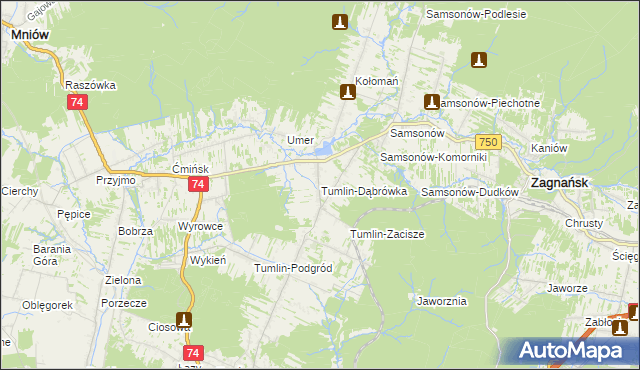 mapa Tumlin-Dąbrówka, Tumlin-Dąbrówka na mapie Targeo