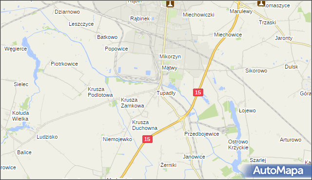 mapa Tupadły gmina Inowrocław, Tupadły gmina Inowrocław na mapie Targeo