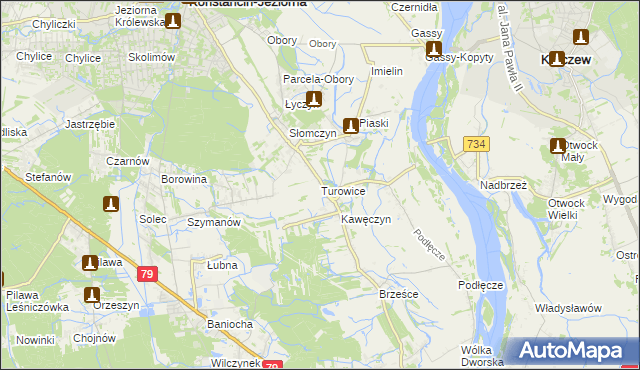 mapa Turowice gmina Konstancin-Jeziorna, Turowice gmina Konstancin-Jeziorna na mapie Targeo