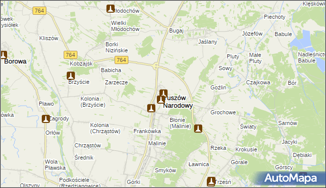 mapa Tuszów Narodowy, Tuszów Narodowy na mapie Targeo