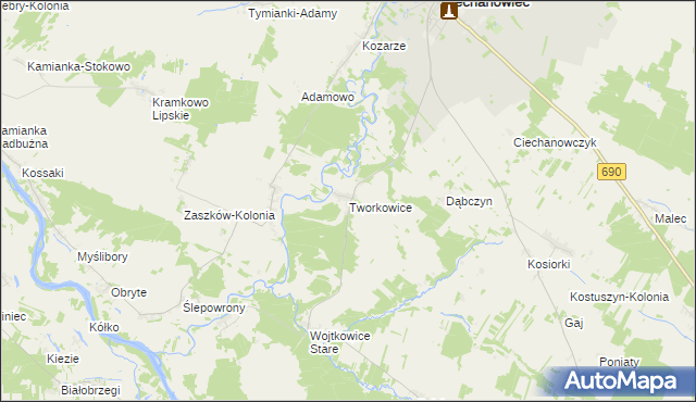 mapa Tworkowice, Tworkowice na mapie Targeo